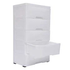 5 Tier Plastic Drawers Dresser with 5 Drawers Stackable Dresser Storage Cabinet