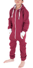 Kids Boys Girls Plain Hooded 1Onesie All in one Jumpsuit Playsuit Sizes 7-13 YRS