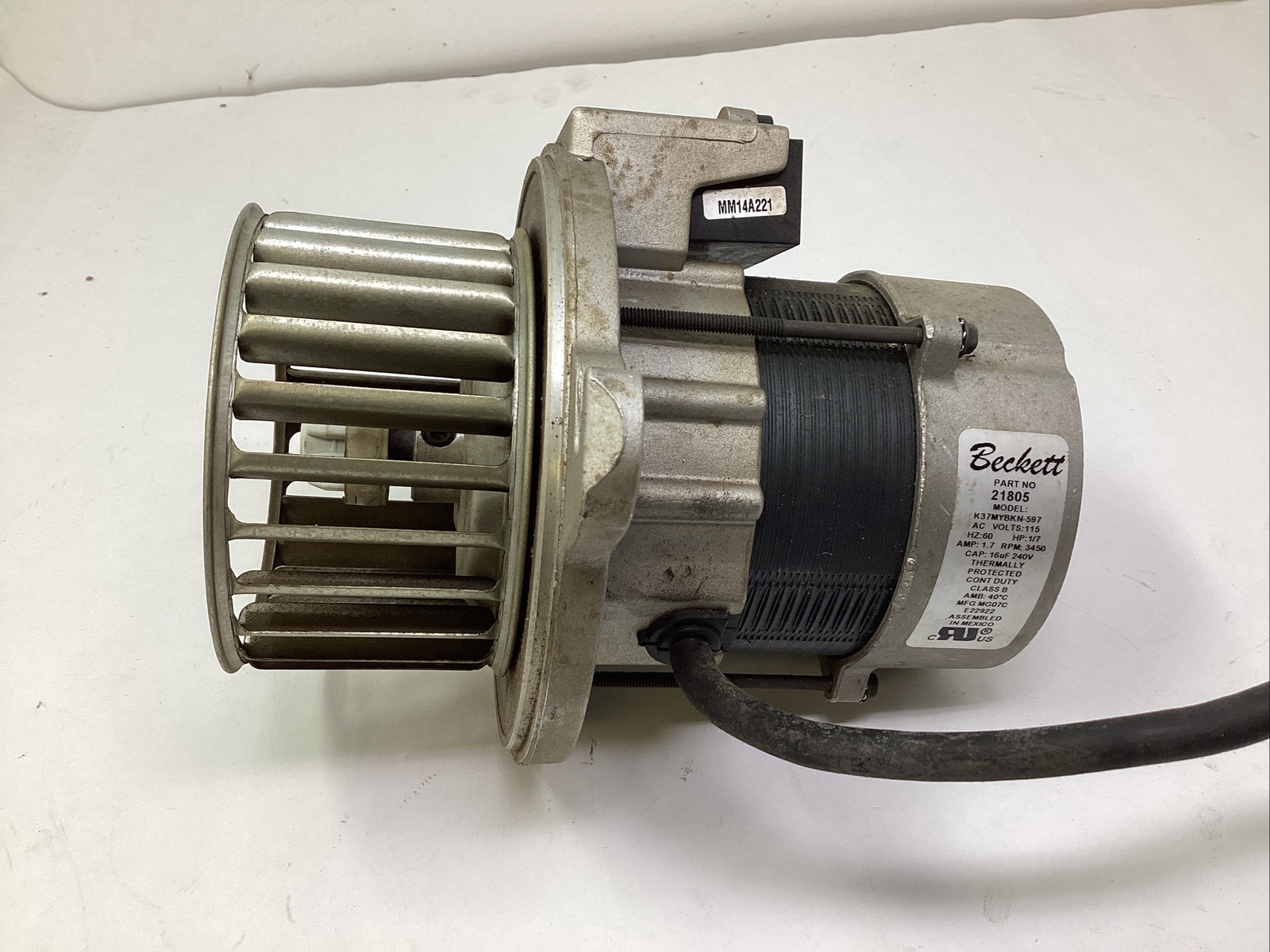 Beckett Oil Burner Motor P/N 21805. Mod K37MYBKN597 115V Free Ship eBay