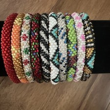 10 SET - Bracelet- Made in NEPAL - 100 Handmade seed beaded Bangle Gift