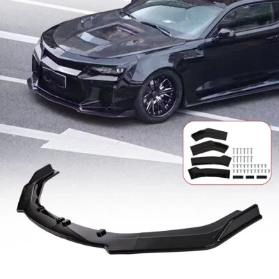 MOMOSUPER2015 Front Bumper Lip Spoiler Splitter Gloss Black For Ford Fiesta ST MK5 Mk7 MK7.5