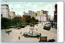 New York City New York Postcard Union Square Aerial View Street c1910 Vintage