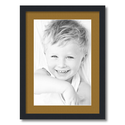 ArtToFrames Matted 16x22 Black Picture Frame with 2'' Mat, 12x18 Opening 3926