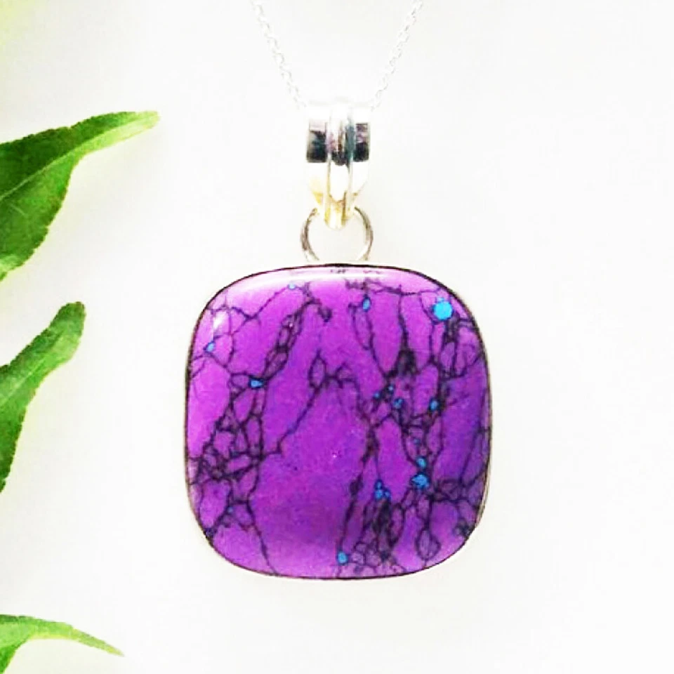 925 Sterlingsilber Türkis Halskette Handmade Schmuck Geburtsstein Halskette - Bild 3 von 4