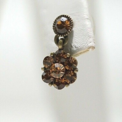 Joseph Esposito Ashley Classics - Antique Gold Finish Floral Sim Topaz Earrings