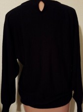 Knitivo Pullover Top Sweather Women Sz M Blk Embellished L Sleeve Vintage 1071