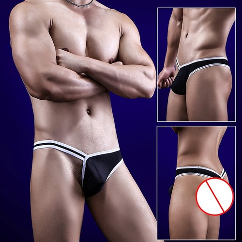 Single Sided Thong Men's Ice Silk Jumpsuit Underpants with Enhanced Style - Picture 10 of 29