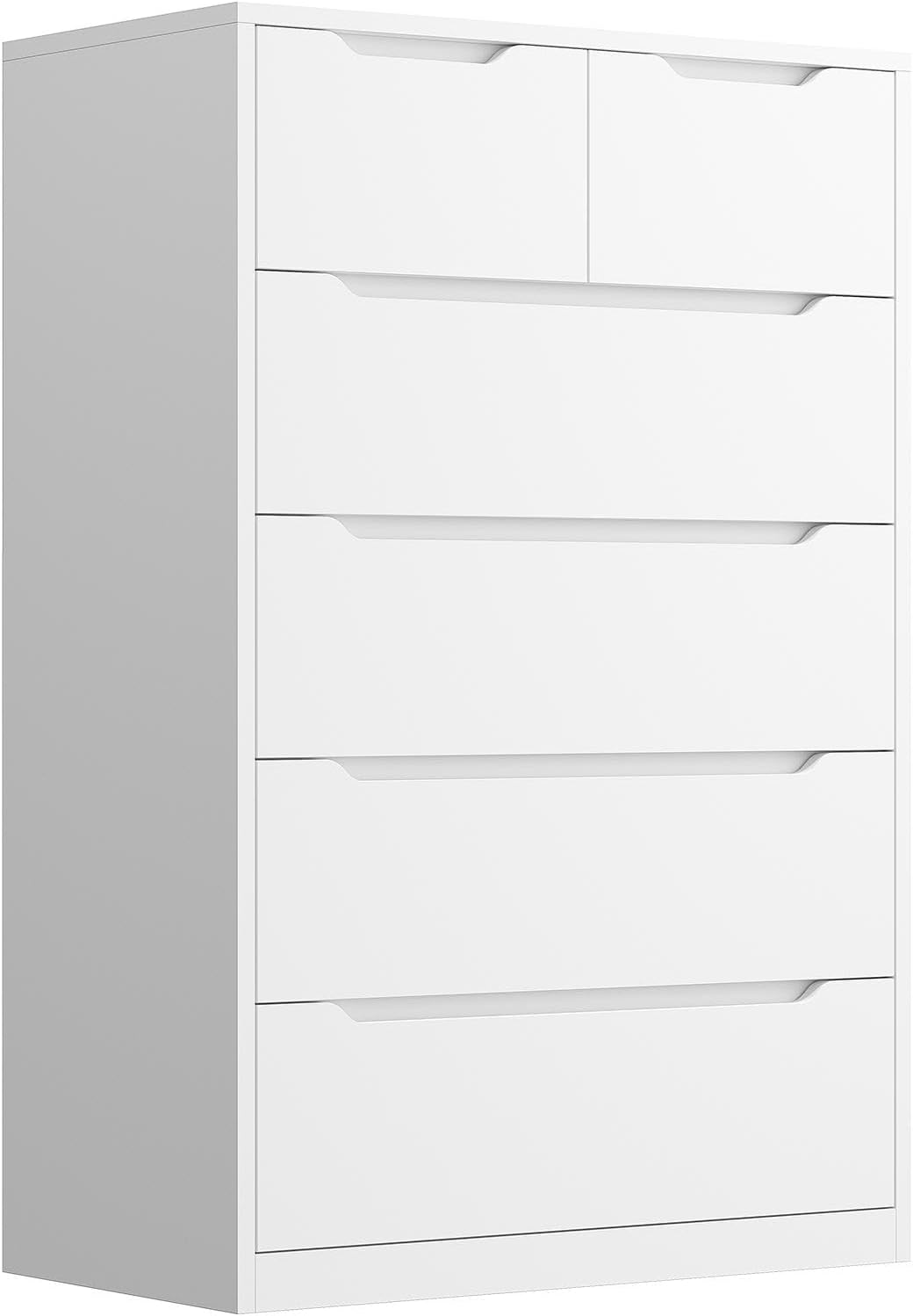 White 6-Drawer Wooden Dresser for Bedroom Storage-image