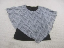 AB Studio Womens Blouse Casual Medium Layered Black and White Short Sleeve