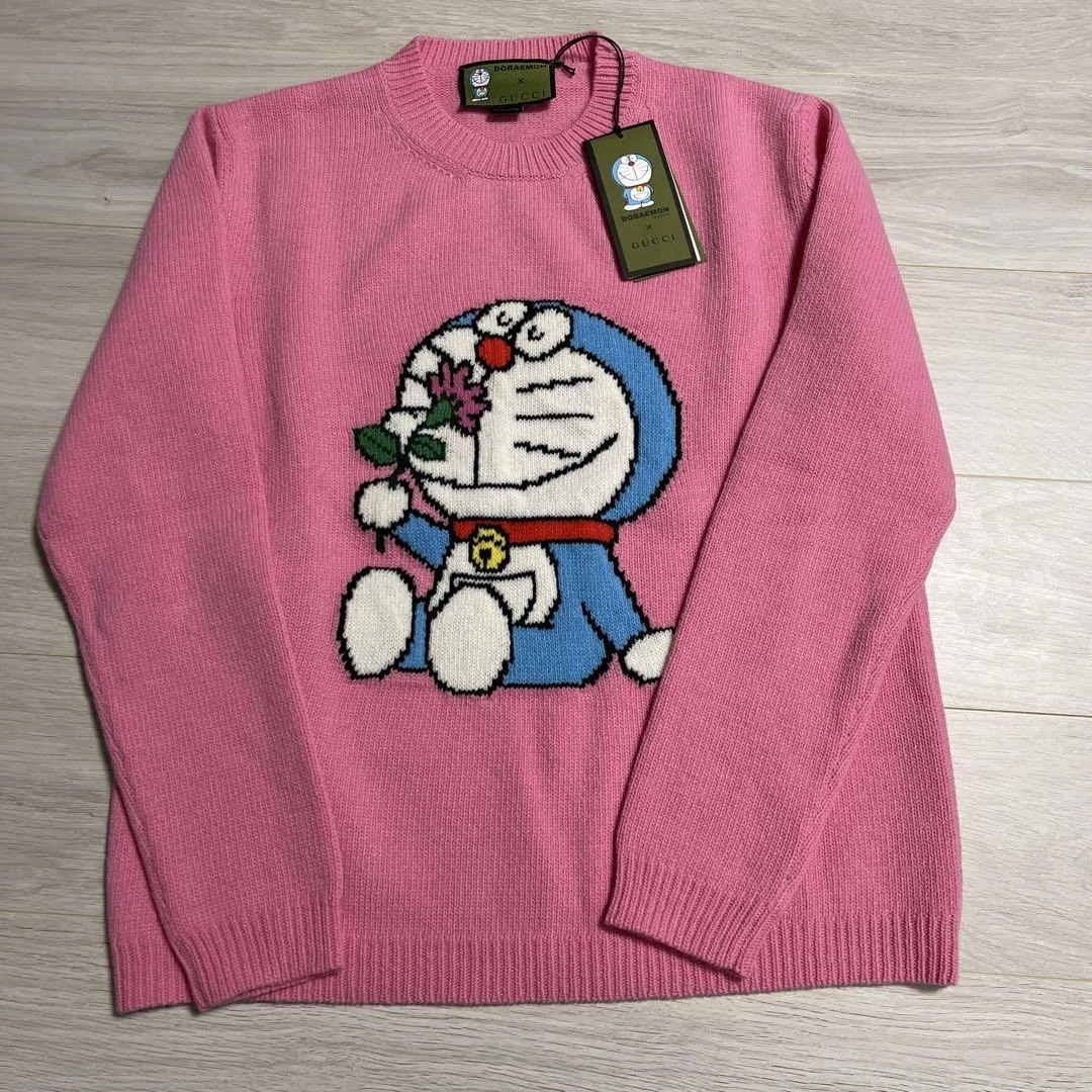 GUCCI x DORAEMON 50th Anniversary Wool Knit Sweater M size Pink Women’s