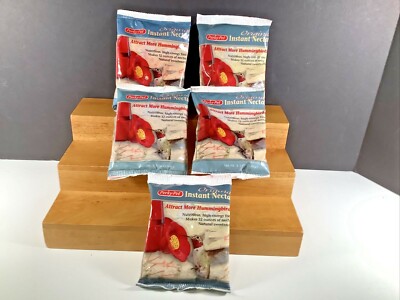 VTG  5X Perky Pet Instant ORIGINAL Hummingbird Red Nectar  5.3oz  Makes 32oz Ea.