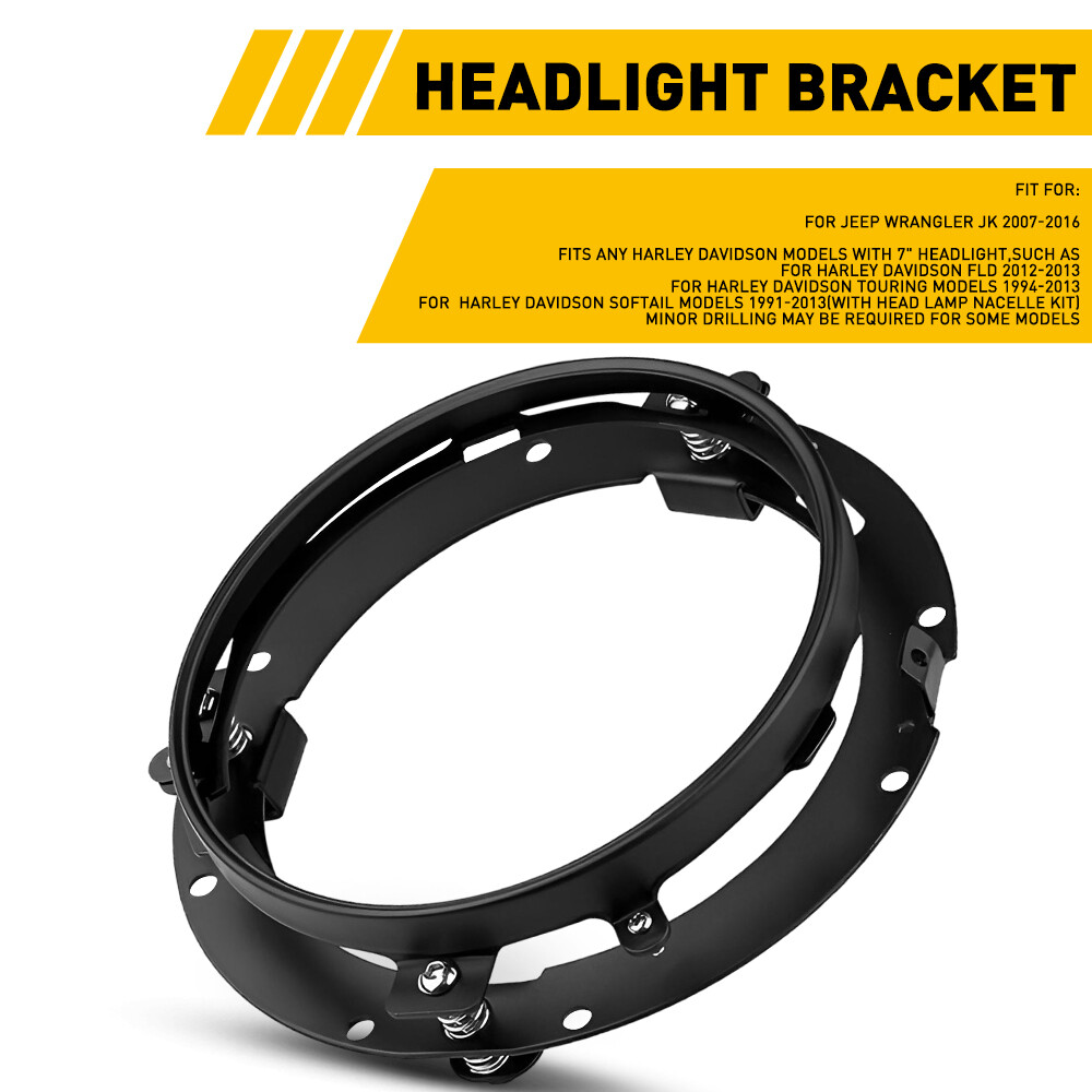 1x 7inch Headlight Mount Bracket Ring Bucket Base For 2007-2016 Jeep Wrangler JK