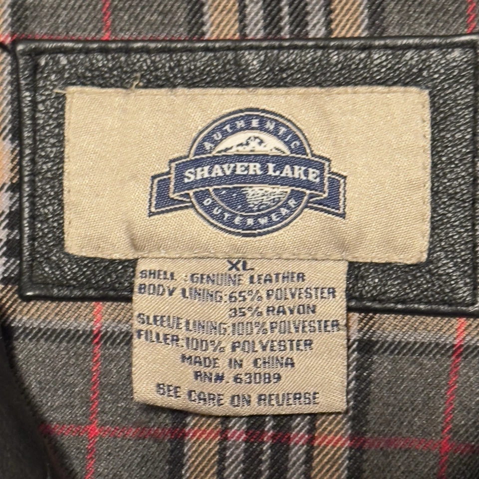 CHAQUETA DE CUERO PARA HOMBRE Cremallera Abrigo Negro Motociclista Motocicleta Forrado Afeitadora Lake XL Foto 4 de 4