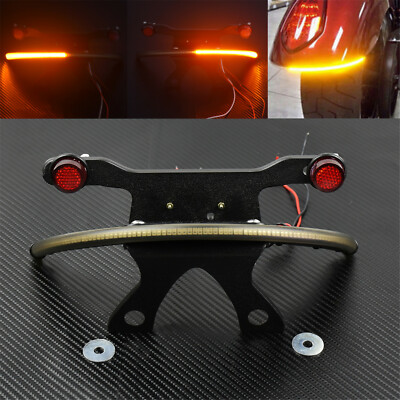 Amber Fender Tail Turn Signal Light Bar Tag Bracket Fit For Victory Vegas 03-17