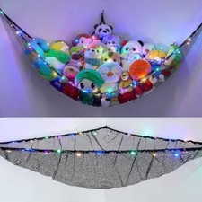 Stuffed Animals Net or Hammock Kids Toy Storage Organizer with LED Light Unic...