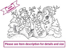 Large Snowman Family - FREE SHIPPING OFFER - Unmounted Rubber Stamp