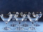 6 Vtg. Fostoria Crystal WEDDING RING Champagne/ Tall Sherbets- Platinum #6051