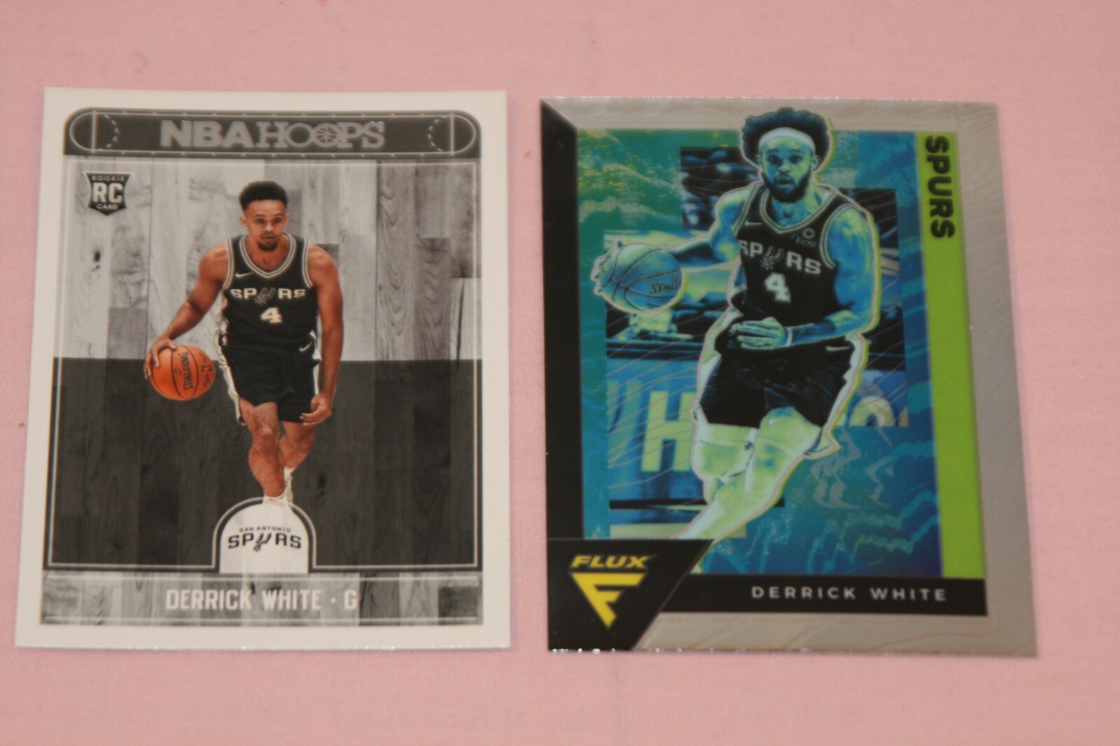 DERRICK WHITE (2) 2017-18 HOOPS RC #279 20-21 FLUX #159 SPURS/ BOSTON CELTICS
