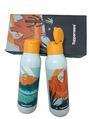 Tupperware Fliptop Eco bottle Printed 750 Ml Set of 2 Box Packing