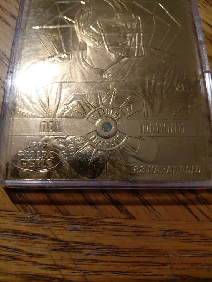 DAN MARINO GEMS OF THE NFL. 23 KT GOLD WITH A SMALL EMERALD  - Image 3 of 4