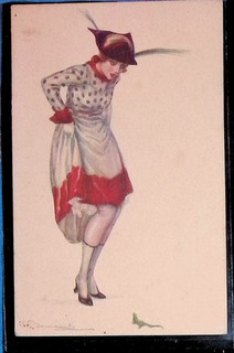 CPA Illustrateur La femme et le lézard