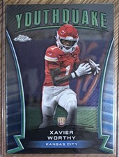 Topps Chrome 2024 Xavier Worthy #Y-18 Youthquake Rookie Kansas City Chiefs