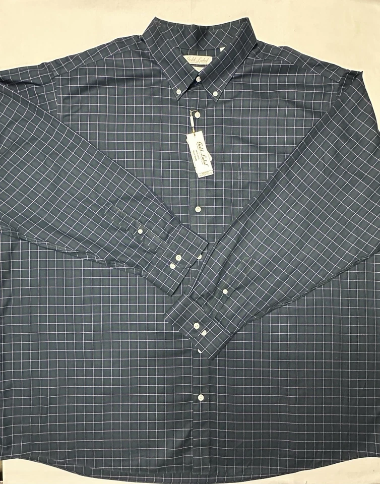 Camisa Roundtree Yorke Etiqueta Dorada Hombres 4XT Abotonada Sin Hierro Algodón Verde $89 Foto 2 de 4