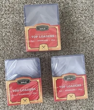 150 Top Loader Card Protector NEW Cardboard Gold 35pt Standard 3x4
