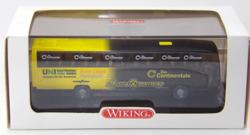 Wiking 1:87 Werbemodell - MB O 405 Reisebus Borussia Dortmund - OVP
