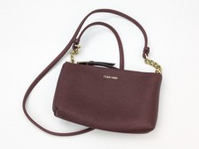 Borsa a tracolla Calvin Klein ecopelle tracolla catena bordeaux marrone Y2K