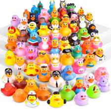 55 Packs Rubber Ducks in Bulk Assortment Car Ducks for Ducking, Small Rubber