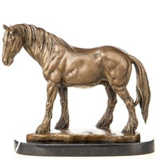 Bronze Skulptur  Pferd Art déco  auf Marmor sockel  nach Pierre-Jules Mêne