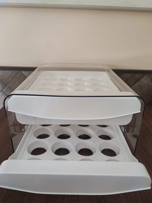 Egg Storage Box Roller 4 Layer Automatic Holder Large Capacity Organizer Rack