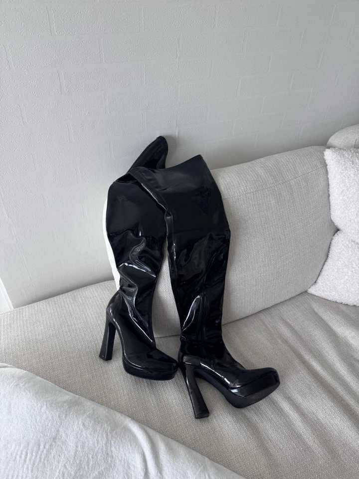 High Heels Pole Dance Boots Over The Knee Latex Boots Women's - Image 2 of 4