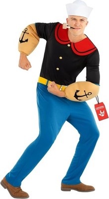 Popeye Kostüm Herren Erwachsene Cartoon Seemann Matrosen Karnevalskostüme M - XL