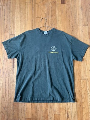 Hidden NY N.E.R.D. Pharell Neptunes Brain Logo Dark Green Mens T Shirt Size XL