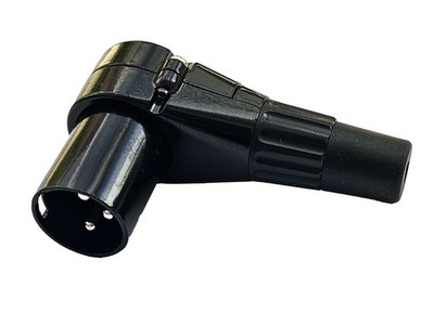 deetech XLR-Winkelstecker 90° male, 3-pol., schwenkbar, schwarz