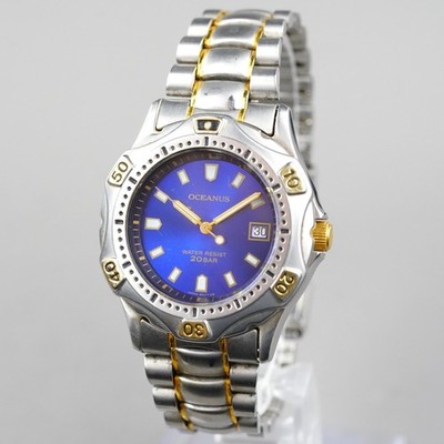 Casio Oc-700 Oceanus Divers Quartz Watch 37mm Green Dial for sale