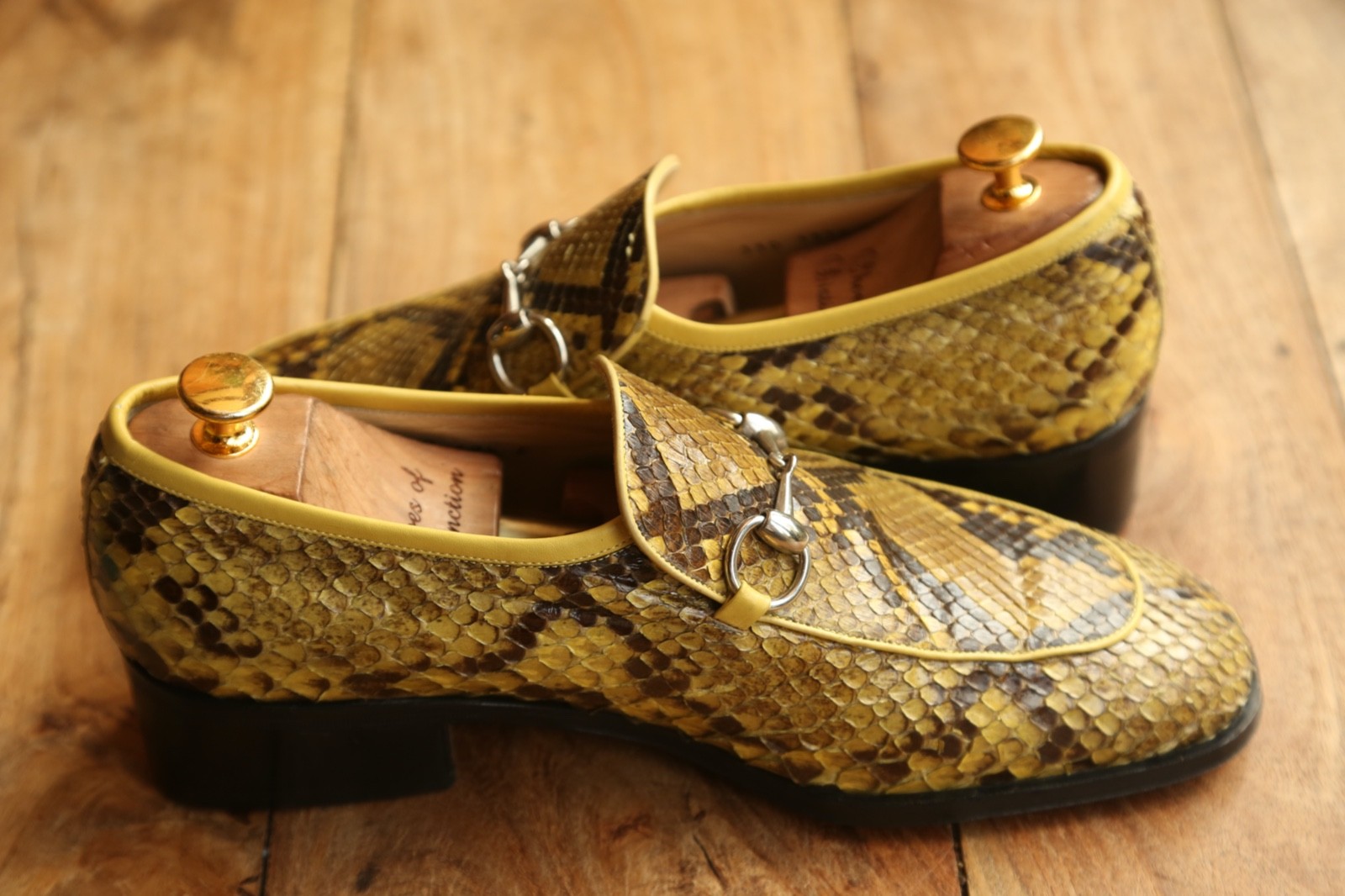 Gucci Green Python Leather Silver Bit Shoes Loafe… - image 6