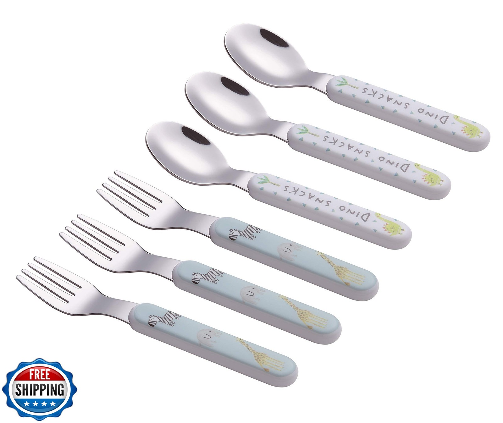 ANNOVA Kids Silverware 6 Pieces Stainless Steel Children's Flatware Set 3 x F