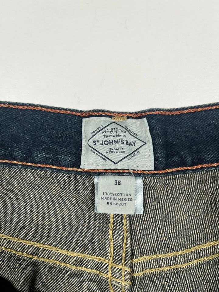 Pantalones Cortos de Denim St. John's Bay Para Hombres 38 Azul 5 Bolsillos Cremallera Mosca Clásicos Jeans Informales Foto 3 de 4