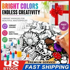 DIY Coloring Blanket With 24PCS Markers Colouring Blankets For Adults Kids