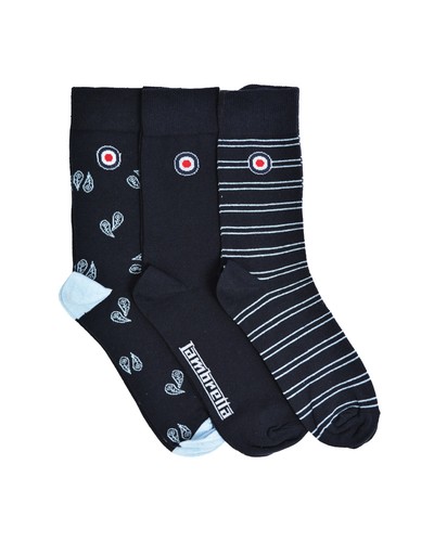 Mens Lambretta Smart Casual Dress Formal Paisley Solid Socks Size 6-11 3-pack - Picture 10 of 13