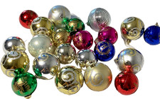 Christmas Ornaments, 22 Balls, 10-2" Round  12-1.5" Round, Multicolor