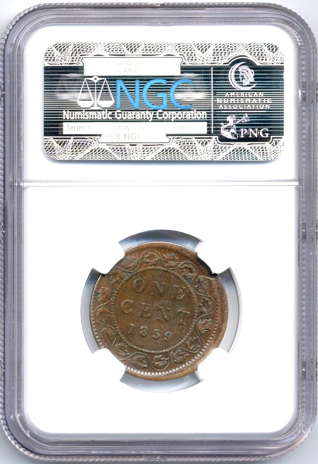 1859 Canada Large Cent, MINT ERROR, Narrow 9 Broadstruck - Very Fine, NGC VF20