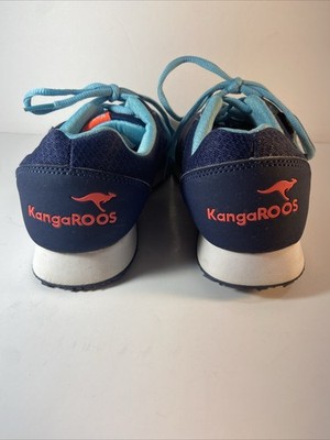 Kangaroos blue orange casual lace up sneakers shoes womens size