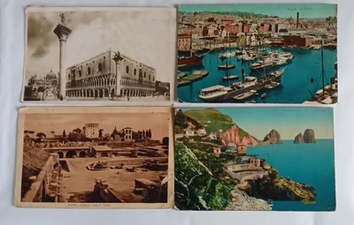 4 AK Italien 1925 gelaufen Graf Schweinitz Ungarn Rom Venedig Capri Neapel