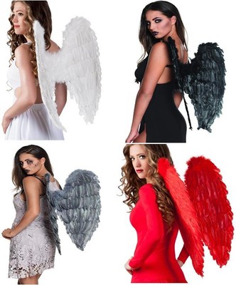 Erwachsene Damen Engel Feder Flügel Kostüm Accessoire 65x65cm