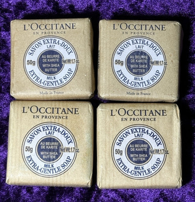 Loccitane Soap Shea Butter Bar Soap Lot of 4 Milk Extra Gentle 50g/1.7oz Travel
