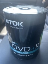 TDK DVD R Recordable 1-16x 4.7GB 100 PACK Spindle Blank Factory Sealed